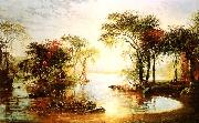 Jasper Cropsey Sunset Sailing oil painting on canvas